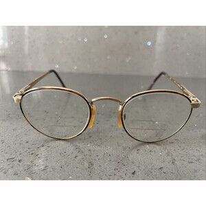 Luxottica 83 gepcopper Eyeglasses Frames ONLY Gold round Full Rim 46-20-130